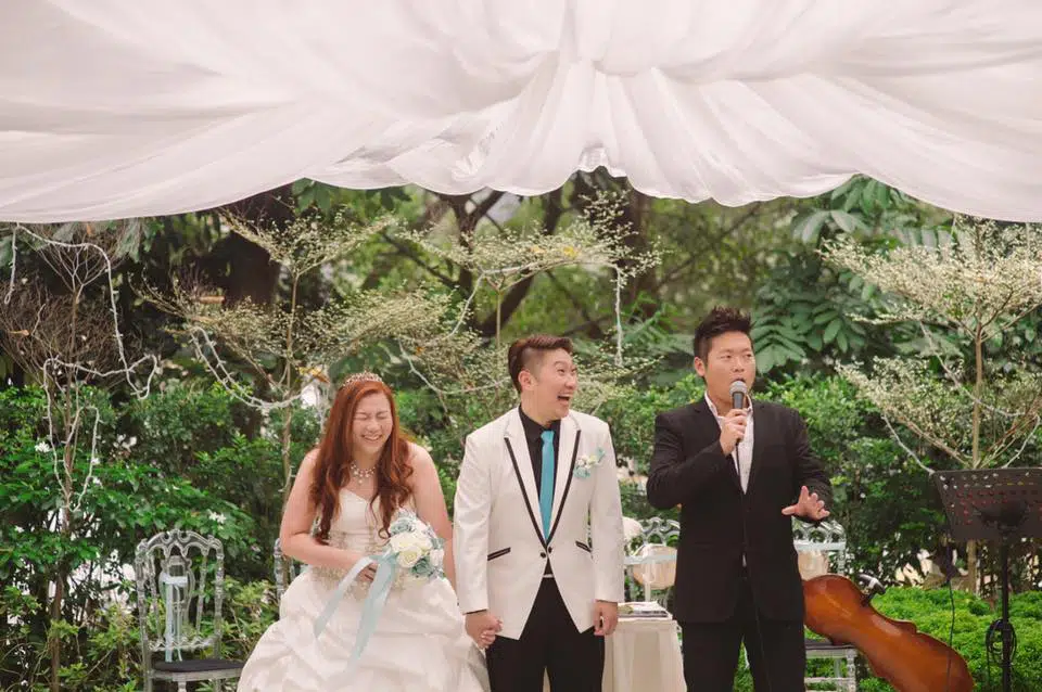 Singapore Emcee James Yang hosting Wedding Event