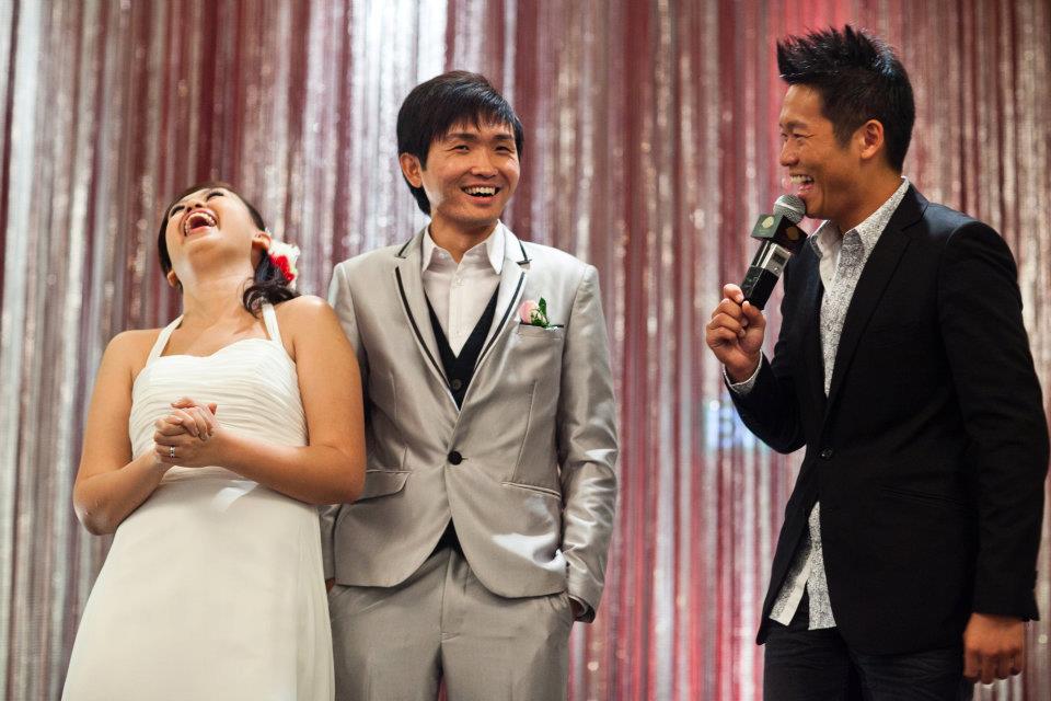 Singapore Emcee James Yang with Sherman & Constance Wedding Banquet