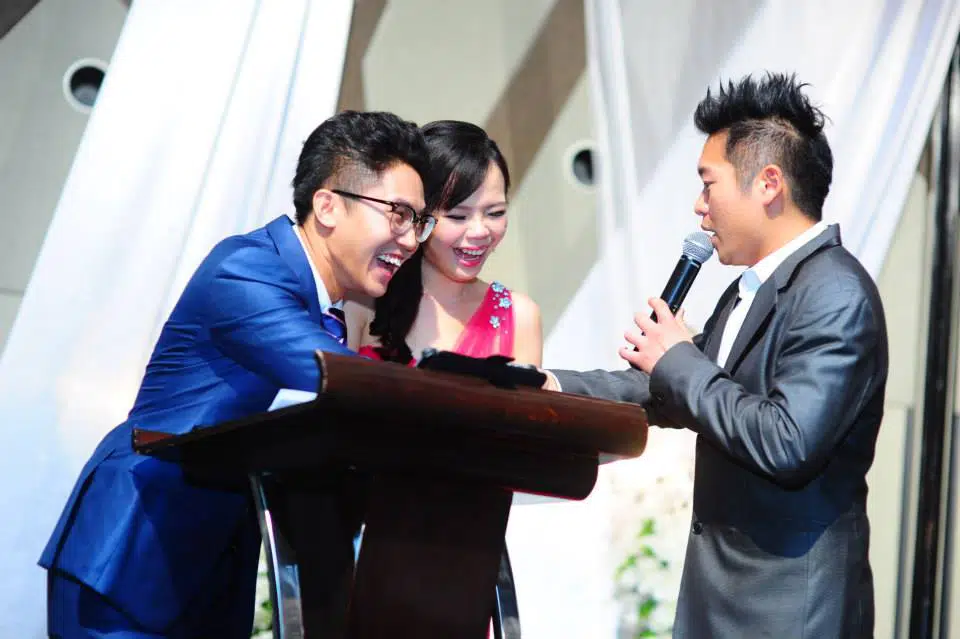 Singapore Emcee James Yang hosting Wedding Event