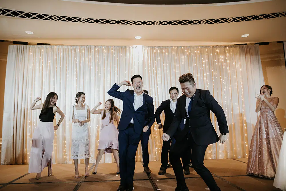 Emcee James Yang with Clinton & Claire Fullerton Ballroom