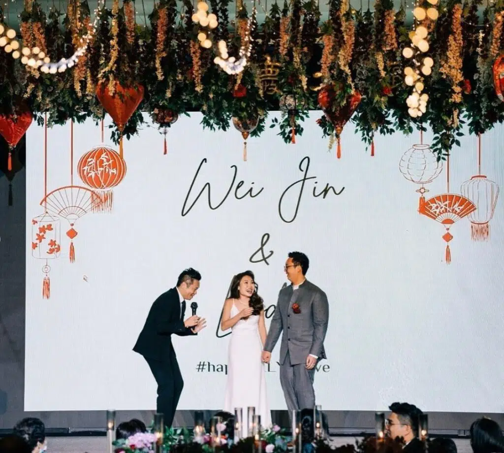 Singapore Emcee James Yang hosting Wedding Event